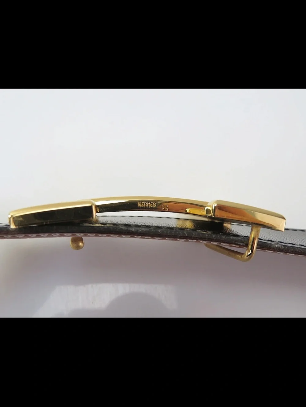Hermes Reversible Leather Belt in Black and Tan with Gold H Buckle